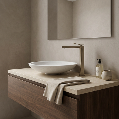 Chicane Tall Brushed Black Chrome Single Hole Bathroom Faucet 