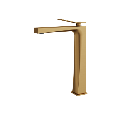 Chicane Tall Brushed Gold Single Hole Bathroom Faucet-1