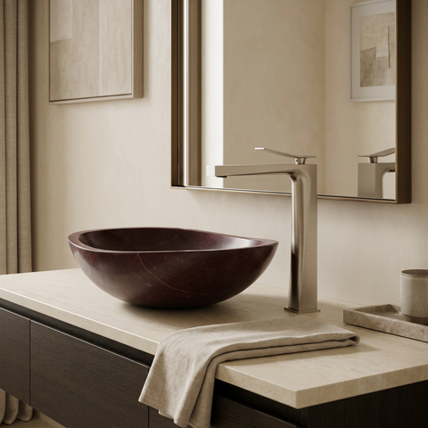 Chicane Tall Brushed Nickel Single Hole Bathroom Faucet 