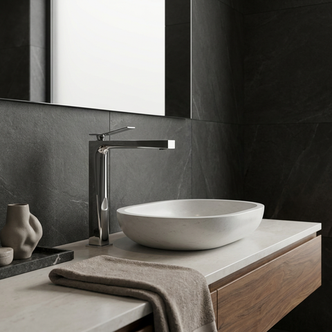 Chicane Tall Polished Chrome Single Hole Bathroom Faucet
