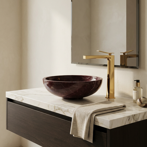 Chicane Tall Polished Gold Single Hole Bathroom Faucet