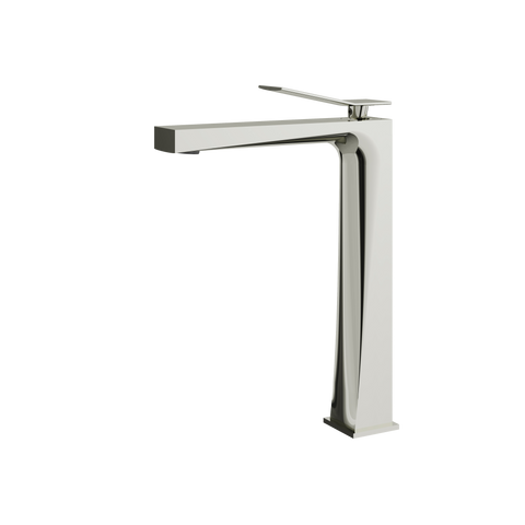 Chicane Tall Polished Nickel Single Hole Bathroom Faucet-1