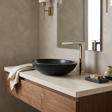 Chicane Tall Polished Nickel Single Hole Bathroom Faucet