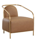 Cicero Cognac Faux Leather Accent Chair -1