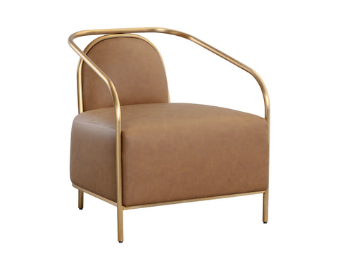 Cicero Cognac Faux Leather Accent Chair -1