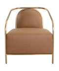 Cicero Cognac Faux Leather Accent Chair -2
