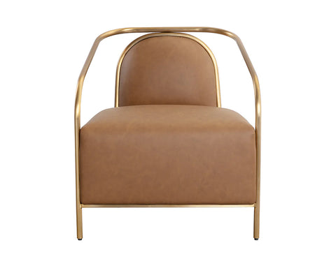 Cicero Cognac Faux Leather Accent Chair -2