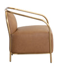 Cicero Cognac Faux Leather Accent Chair -3