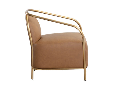 Cicero Cognac Faux Leather Accent Chair -3