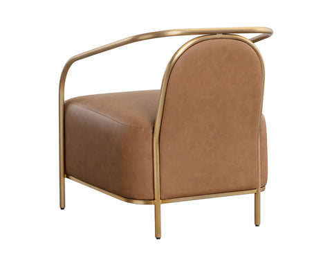 Cicero Cognac Faux Leather Accent Chair -4