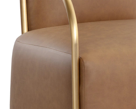 Cicero Cognac Faux Leather Accent Chair -5