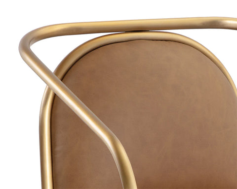 Cicero Cognac Faux Leather Accent Chair -6