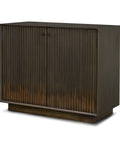 Cinder Dark Brown Reeded Mango Wood Accent Cabinet-1