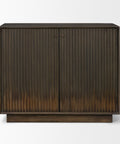 Cinder Dark Brown Reeded Mango Wood Accent Cabinet-2
