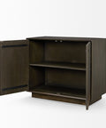 Cinder Dark Brown Reeded Mango Wood Accent Cabinet-3