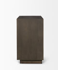Cinder Dark Brown Reeded Mango Wood Accent Cabinet-4