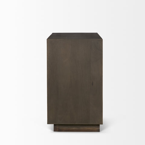 Cinder Dark Brown Reeded Mango Wood Accent Cabinet-4