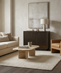 Cinder Dark Brown Reeded Mango Wood Accent Cabinet