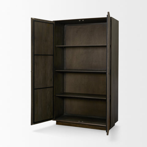 Cinder Dark Brown Wood Storage Cabinet -6