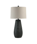 Cipria Hammered Black Resin Table Lamp-2