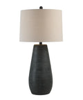 Cipria Hammered Black Resin Table Lamp-3