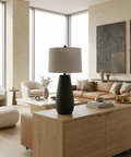 Cipria Hammered Black Resin Table Lamp