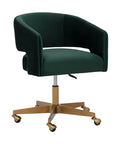 Claren Deep Green Sky Fabric Swivel Office Chair-1