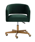 Claren Deep Green Sky Fabric Swivel Office Chair-2