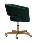 Claren Deep Green Sky Fabric Swivel Office Chair-3