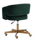Claren Deep Green Sky Fabric Swivel Office Chair-4