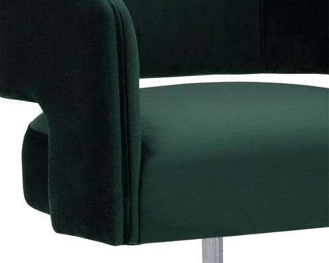 Claren Deep Green Sky Fabric Swivel Office Chair-5