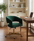 Claren Deep Green Sky Fabric Swivel Office Chair