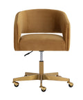 Claren Gold Sky Fabric Swivel Office Chair-2