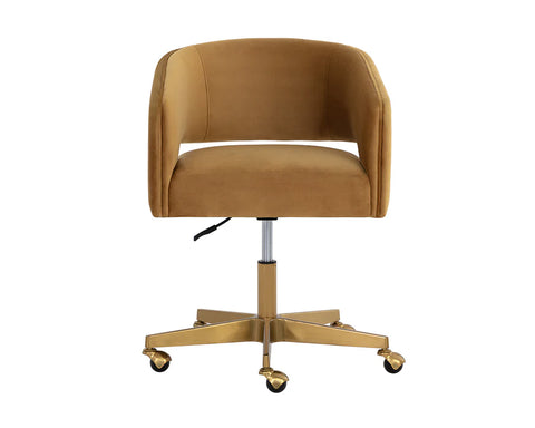 Claren Gold Sky Fabric Swivel Office Chair-2