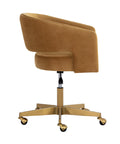 Claren Gold Sky Fabric Swivel Office Chair-3