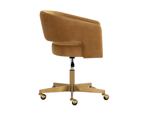 Claren Gold Sky Fabric Swivel Office Chair-3
