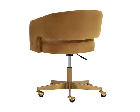 Claren Gold Sky Fabric Swivel Office Chair-4