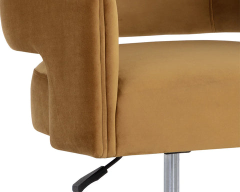Claren Gold Sky Fabric Swivel Office Chair-5