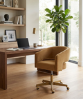 Claren Gold Sky Fabric Swivel Office Chair