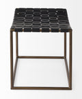 Clarissa Black Woven Leather Stool-3
