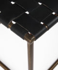 Clarissa Black Woven Leather Stool-5