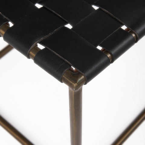 Clarissa Black Woven Leather Stool-5