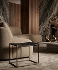 Clarissa Black Woven Leather Stool