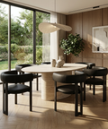 Clarissa Ink Black Modern Faux Leather Dining Chair