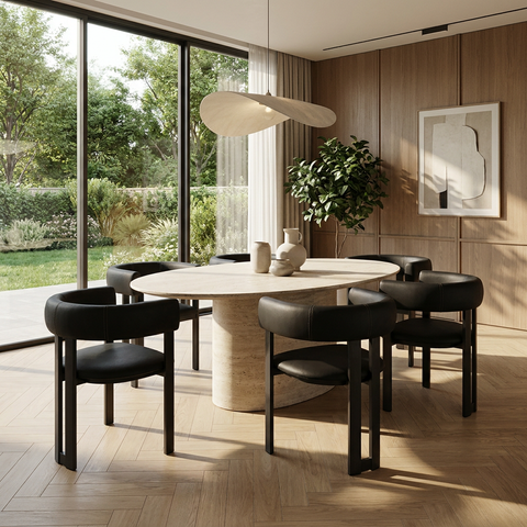 Clarissa Ink Black Modern Faux Leather Dining Chair