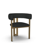 Clarissa Ink Gold Modern Faux Leather Dining Chair -2