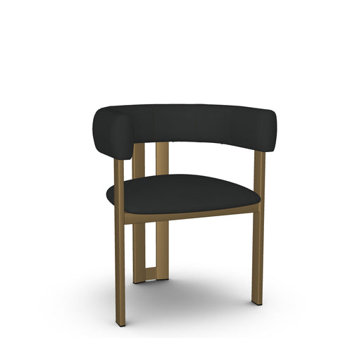 Clarissa Ink Gold Modern Faux Leather Dining Chair -2