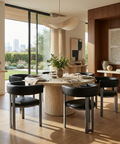 Clarissa Ink Grey Modern Faux Leather Dining Chair 