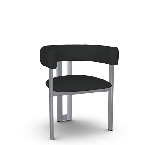 Clarissa Ink Grey Modern Faux Leather Dining Chair 