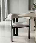 Clarissa Limestone Black Modern Vinyl Dining Chair-1